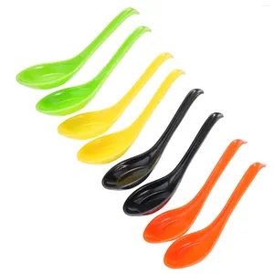 Spoons 8 Pcs Soup Ladle Spoon Melamine Round Head Kitchen Mixing Condiment Ice Cream