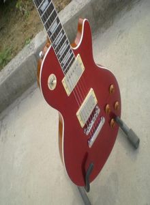 Najwyższej jakości gitara elektryczna LP Mahogany Tffalboard Rosewood Building nad progami kolor czerwony 8874192