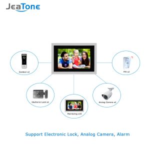 Jeatone 10 -дюймовый Tuya Wi -Fi IP Видео дверь телефона Интерком Связанный экран с подключенным монитором с разблокировкой, двойным путем разговорами и монитором