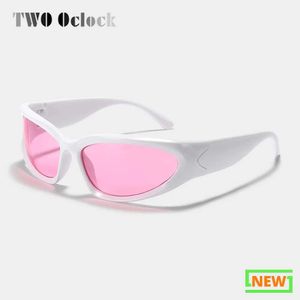 Sunglasses Y2K Punk Sunglasses for Women 2023 Designer Sports Glasses Pink White Glasses Trend Product Womens Sunshades Gafas de sol mujer J240330