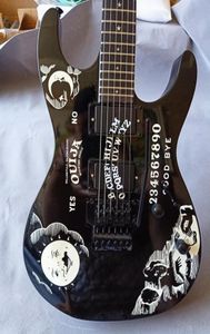 Siyah Kirk Hammett Electric Guitar Kh2 Ouija Sınırlı Ürün Bir Tek Parça Vücut Çin İmzalı Guitars6157582