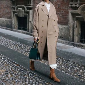 Totem Trench Coats for Women Jackets Cotton Winter Season Oversize Pisatrenc xlong Turndown Collar 240315