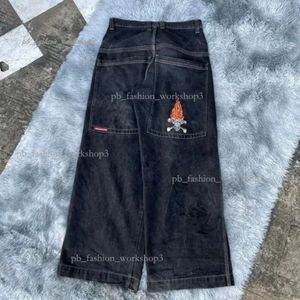 JNCO 청바지 남성 JNCO JEAN Streetwear Purple Jeans Y2K 힙합 만화 그래픽 프린트 빈티지 헐렁한 검은 바지 남자 여자 높은 허리 와이드 다리 바지 402