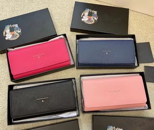 Designer leather Wallets Stylish Men Folding Long zipper triangle Wallets Purse Card Holder Notes Money Purses With Box Flip Wallet Multiple styles