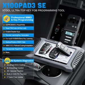 2024 XTOOL X100 PAD3 SE Auto Key Programmer All Key Lost Built-in CAN FD Car Diagnostic Tools ECU Coding Bi-Directional Control