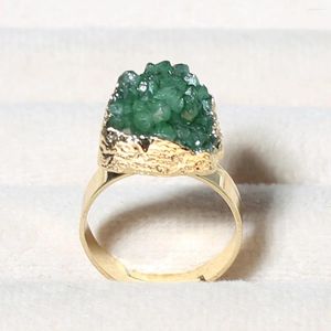 Cluster Ringe 1 stück Mode Frauen Schmuck Aura Natürliche Aquatische Kristall Wicklung Ring Einstellbare Edelstein Frauen Geschenk Großhandel