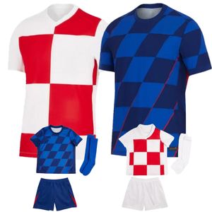 2024 2025 Spelare Modric Kroatien Soccer Jersey Kids Euro Cup Kroatien National Team Maillot de Foot Equipe Home Away Football Shirt Full Kit Kovacic Perisic Gvardiol