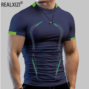 T-shirty męskie T-sens T-sens T-sens Summer Szybkie suszenie sportowe t-shirt fitness T-shirt męski koszulka J240330