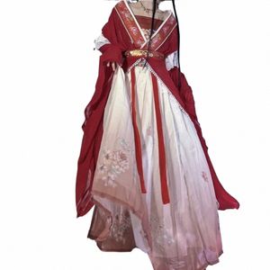 hanfu Dr Women Ancient Chinese Traditial Hanfu Set Female Fairy Cosplay Costume Outfit Summer Hanfu Ligiht Dr t41f#