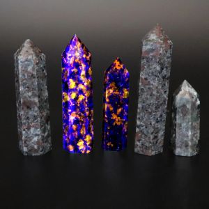 Natural Crystals Tower Firestones Phosphorescence Powerful Energy Yooperlite Crystal and Stone Wand Healing Spiritual Witchcraft