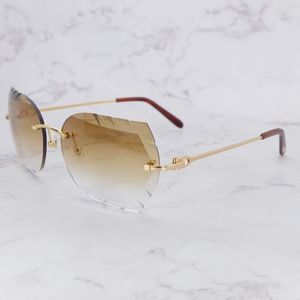 نظارة شمسية غير مصممة من الرجال الضخمة من نظارات الشمس الفاخرة العلامة التجارية Carter Designer Diamond Cut Metal Shades for Women و Mens Eyewear253W