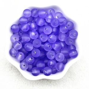 50-200pcs 8mm Série de geléia fosca redonda de acrílico Spacer Loose Spacer para fazer jóias Fazendo acessórios de pulseiras artesanais