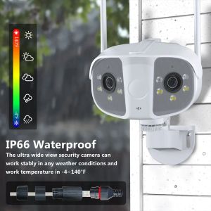 Outdoor 4K 8MP 4MP 180° Ultra Wide View Angle Panoramic WIFI Dual Lens Integrated Machine Security IPC360 Home Human Detection