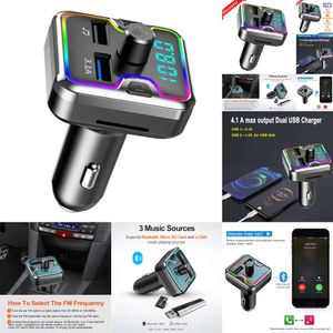Upgrade New Handsfree FM Transmitter Bluetooth 5.0 Car Kit Mp3 Modulator Player TF Card AUX Receiver 3.1A Dual USB Fast Charger