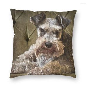 Pillow Luxury Cute Schnauzer Dog Throw Cover Decoration Custom Animal Pattern 40x40 Pillowcover For Sofa