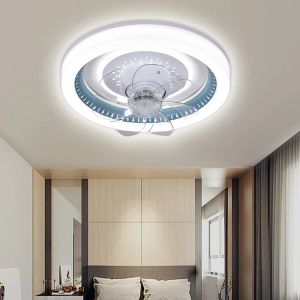 Dimbar LED -takfläktlampa med fjärrkontrollfläktlampa Modern sovrum Matsal Dekorativ elektrisk fläkt Ventilatorljus