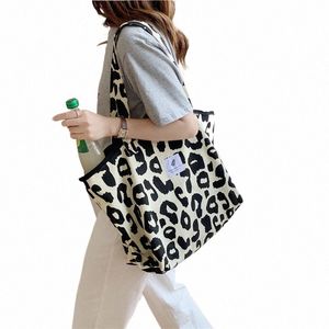 Rosa leopardo bolsa de ombro feminina grande capacidade casual totes senhoras bonito sacos lona balde bolsa 2023 novo 07vE #