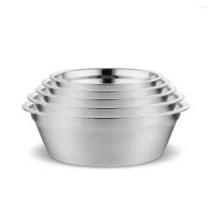 Миски 1pc 6 размеров 14-24 см из нержавеющей стали миска для кухни для кухни ресторан ресторана на ужин в ресторане Soup Rice inox корейский