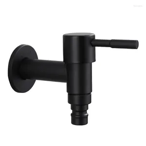 Bathroom Sink Faucets Washing Machine Faucet Stainless Steel Wall Mounted Bibcock Black Outdoor Garden Tap Small