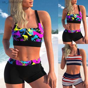 Costumi da bagno da donna New Summer Womens Figura che mostra il nastro dipinto stampato Costume da bagno sexy Fashion Resort Beach S-5XL T240330