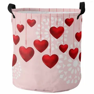 Laundry Bags Valentine'S Day Love Pendant Decor Foldable Basket Kid Toy Storage Waterproof Room Dirty Clothing Organizer
