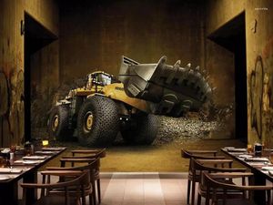 Bakgrundsbilder Väggpapper 3D Anpassa nostalgisk retro traktorgrävare 2024 TAPETER FÖR LEVSRUM TV Bakgrund Väggmålningen