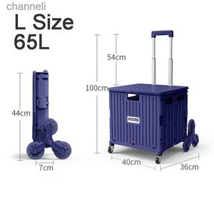 Camp Furniture Rolling Crate with Wheels Foldbar Rolling Pull Crate Heavy Duty Storage Cart Outdoor Folding Portable Shopping vagnar Handvagn YQ240330