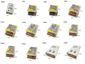 LED Şeritler Güç Kaynağı Adaptörü AC-DC 100-240V-5V 12V 24V 36V 1A 2A 3A 5A 10A 20A 30a Transformatör Anahtarlama Güç Kaynağı SMPS