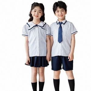 korean Versi Japanese Girl JK Skirt Bow Shirt Boy Casual Suit School Uniform K4hQ#