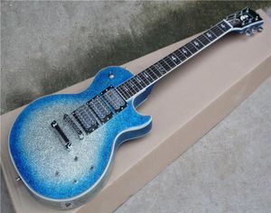 Ace frehley assinatura azul corpo prateado ébano guitarra elétrica 6445775