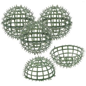 Decorative Flowers 4 Pcs Artificial Grass Ball Frame Topiary Cage Plants Wedding Balls Rack Plastic