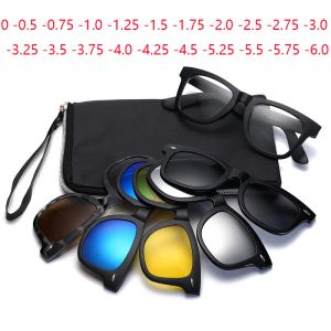 Солнцезащитные очки 5 Lenes Magnet Clip Sunglasses Мужчины поляризованные серые рамы TR90.