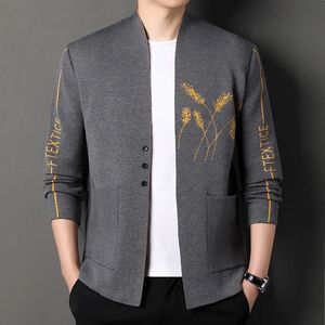 Live Mens Knitted Cardigan Young and Middle-Aged Fashion Casual Wheat Brocade Sweater Male One Piece Drop 240320