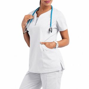 Novos uniformes cirúrgicos médicos respirável beleza Sal Phcy Hospital Scrubs Tops Odontologia Pet Médico Macacão Enfermeira Uniforme A9DW #