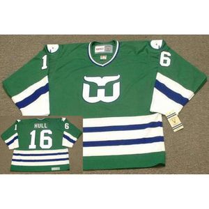 24S Hartford Whalers BOBBY HULL #16 Eishockey-Trikot für Herren, individuell genäht, mit beliebiger Nummer und Namen