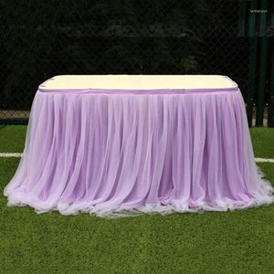 Table Skirt Wedding Decoration Tutu Tulle Tableware Cloth Baby Shower Party Home Decor Skirting Birthday Tablecloths