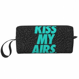 Kiss My Airs Borsa per il trucco per le donne Viaggio Cosmetic Organizer Fi Storage Borse da toilette Dopp Kit Case Box x63b #