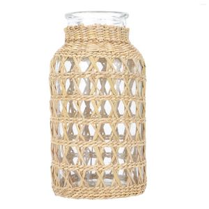 Wazony Rattan Glass wazon kwiat kwiat wiklinowy dekoracyjne dekoracje krystaliczne do porcelany domowej