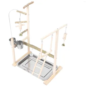 Andra fågelförsörjningar 1 Set Parrot Cage Toy Swing Spela stege Stand Rod Feacher Cup