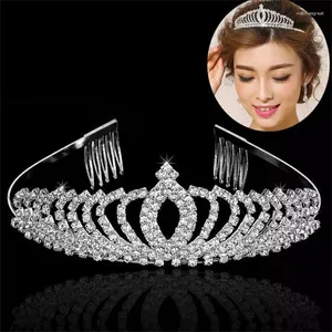 Saç klipleri moda mücevher kristal gelin tiaras prenses taç kadınlar için kızlar rhinestone inci düğün tiara tarak hediyesi