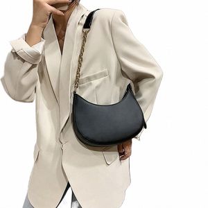 All-Match Vintage Sadel Bag Fi Pu Leather Winter Autumn Shoulder Underarm Bag Underarm Bag Women Girle Maiden M04p#