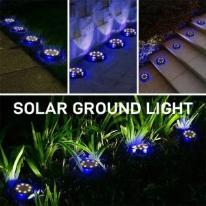 12Led Solar Power Disk Light Outdoor Garden Solar Underground Light Deck Light Spotlight Buried Solar Lamp Garden Decor