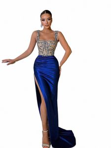 sexy Spaghetti Strap Evening Gown 2024 Charming Sleevel Party Dr Classic Beaded Floor Length Gowns Vestidos De Novia t01r#
