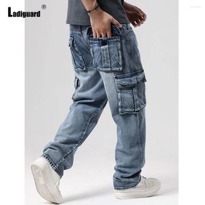 Jeans da uomo Sexy Plus Size Uomo Vintage Stand Pocket Demin Pantaloni Uomo Streetwear 2024 Pantaloni moda stile europeo e americano