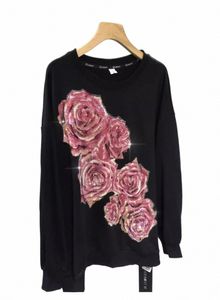 Rose Stam Diamd Luxury Women's Sweatshirts Plus Size Autumn Winter Ladies Pullover Big Size Fi Trendy Aesthetics Tops Y4SV＃