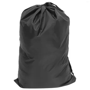 Laundry Bags Organizer Backpack Heavy Duty Bag Camping Travel Large Clothing Storage (black) Foldable Basket