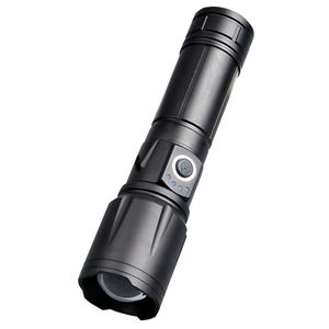 White Laser ficklampa LED Multifunktionell laddning Strong Light Mini Portable Telescopic Zoom Outdoor Lighting 864351