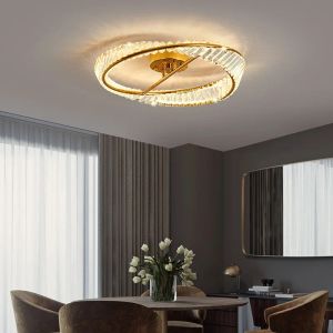 2024 Luxury Ceiling Lamps Modern Bedroom Crystal Led Chandelier Lamps Living Room Ceiling Lights Luster Indoor Lighting Fixtures