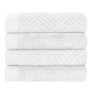 Superior Basketweave Egyptian Cotton Towel with Strong Water Absorption, Including: 4 Medium Weight Bath Spa Basic Style, Home Essentials, Jacquard Towels and