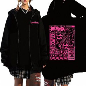 2024 Sokak Çocuk Zip-Up hoodies kadın fermuarlı sweatshirt kış rahat sıcak artı boyutu ceket katlar kpop doodle baskı kapüşonlu k1zs#